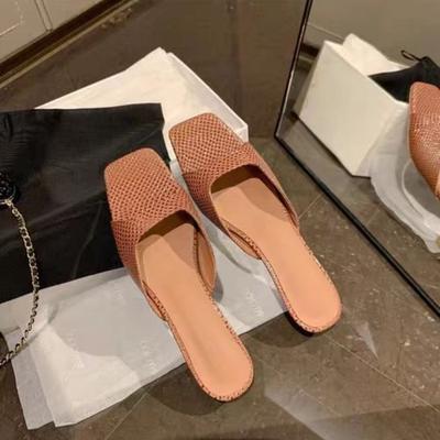 Fashion Women's Summer Low Heel Slides Open Toe Elegant Ladies Kitten Heel Slip-on Sandals Female Soft Comfortable Outdoor Heels Shoes