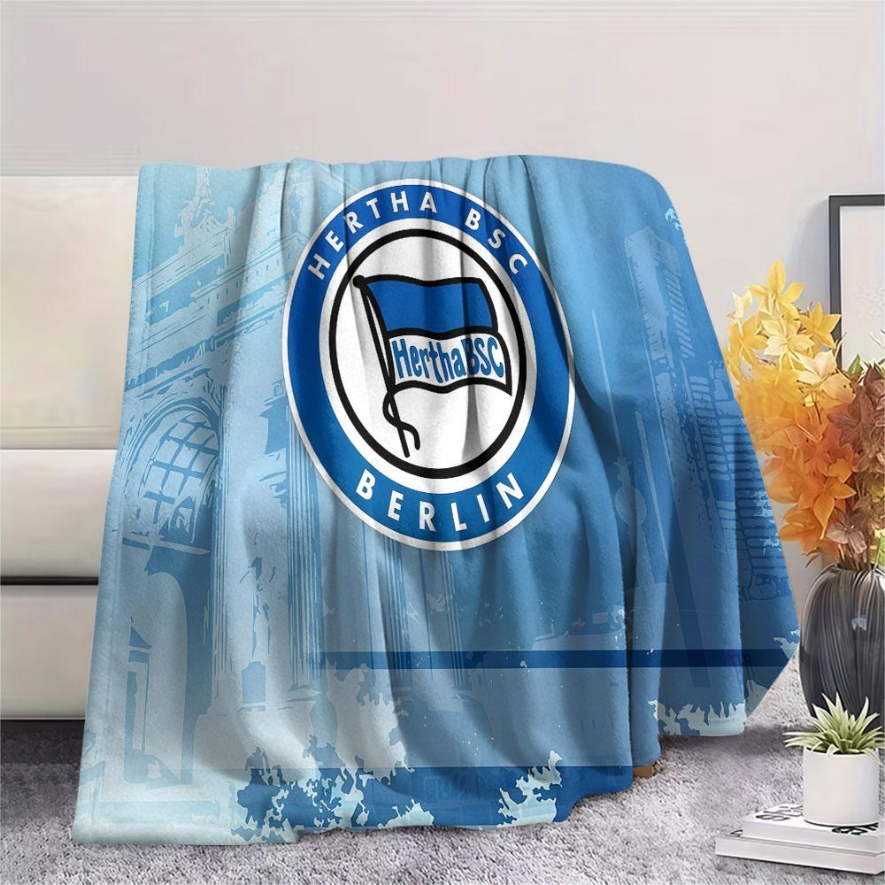 1PC Hertha BSC Patterned Flannel Blanket Suitable For All Seasons for Home Decor Warmth and Comfort Gifts Holiday Present