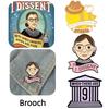 European And American Cartoon Kingsberg Dissent Judge Ruth Bader Ginsburg Brooch Pin