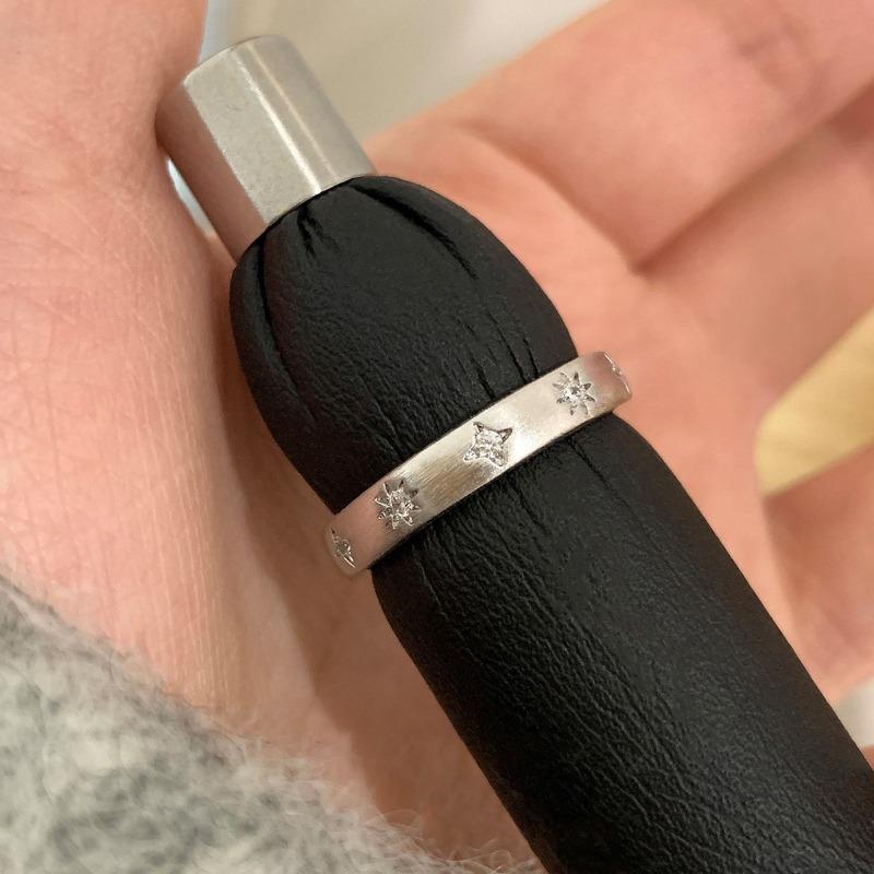 Medieval Vintage Zircon Texture Open Ring Niche High-end Index Finger Ring Light Luxury Personality Temperament Jewelry