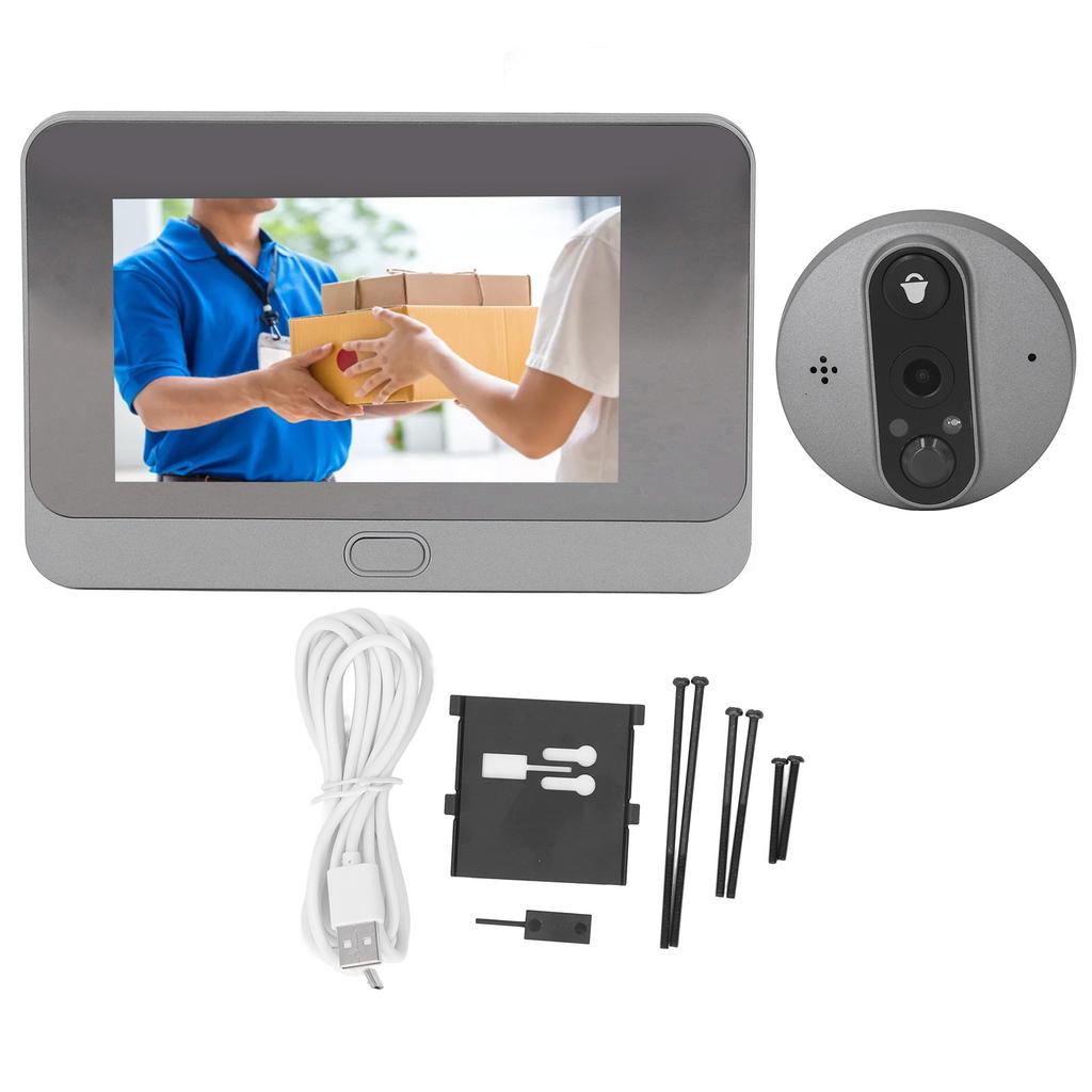 4.3in Digital Peephole Viewer WiFi Door Viewer Anti Theft Smart Video Doorbell Camera Motion