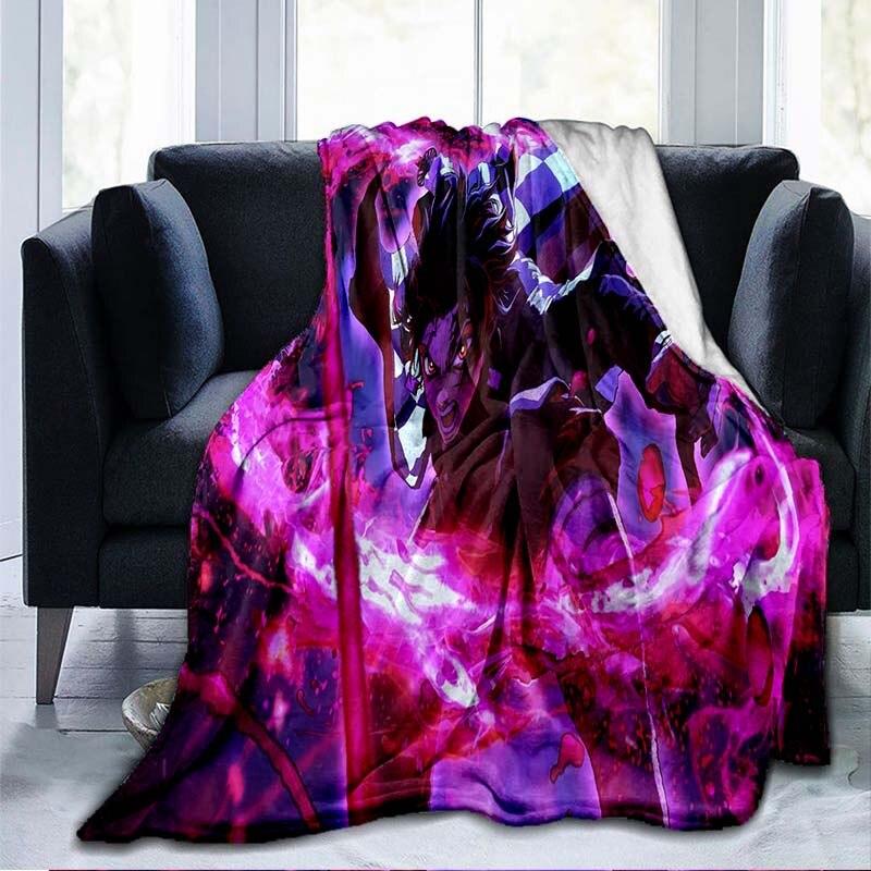 

Devil s Blade аниме домашний текстиль Demon Slayer Kimetsu No Yaiba Kamado Tanjirou Nezuko двойное плюшевое одеяло из ягненка, постельные принадлежности 150x180cm