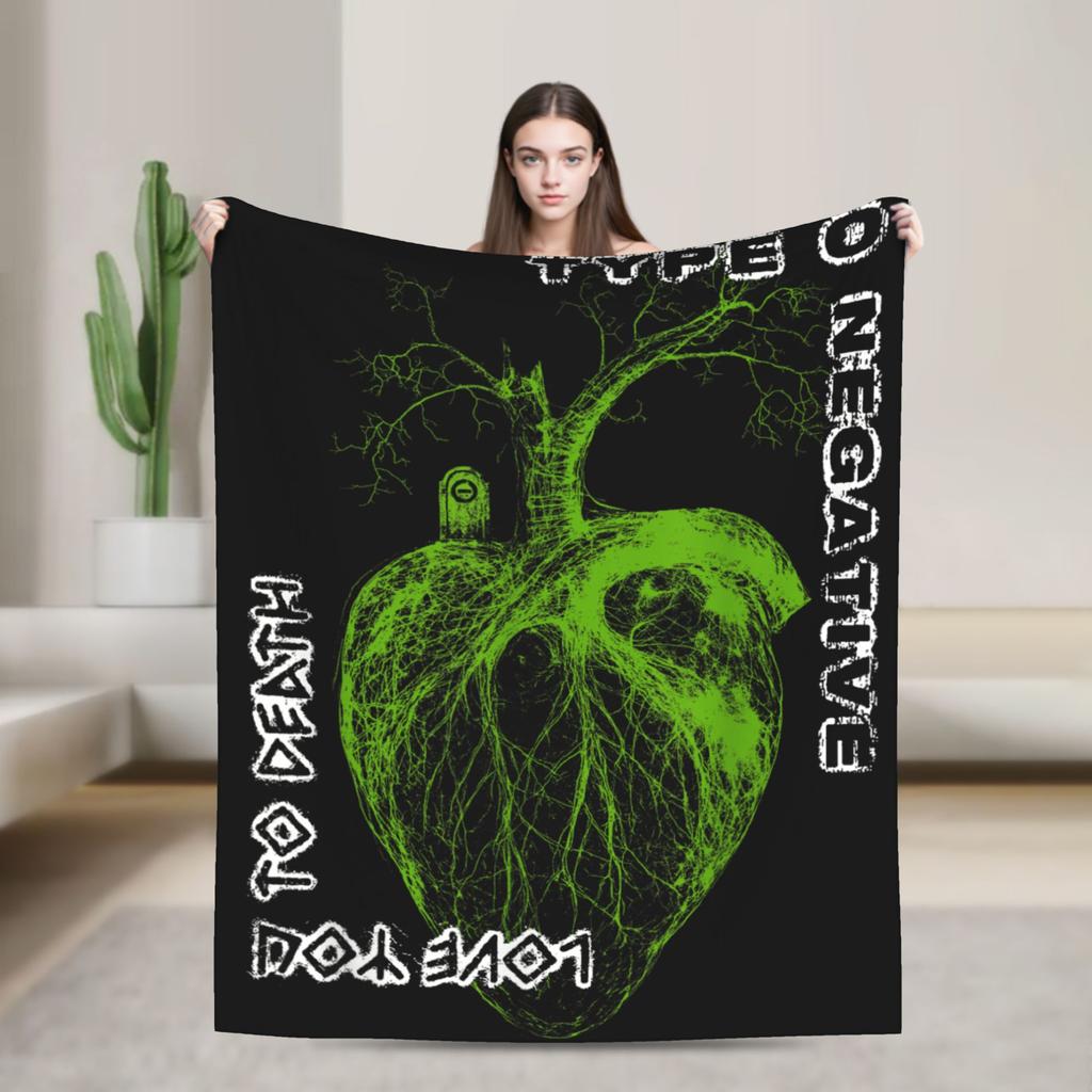 Type O Negative Rock Band Blanket Music Album Fuzzy Funny Breathable Throw Blanket for Bedroom Autumn/Winter Office