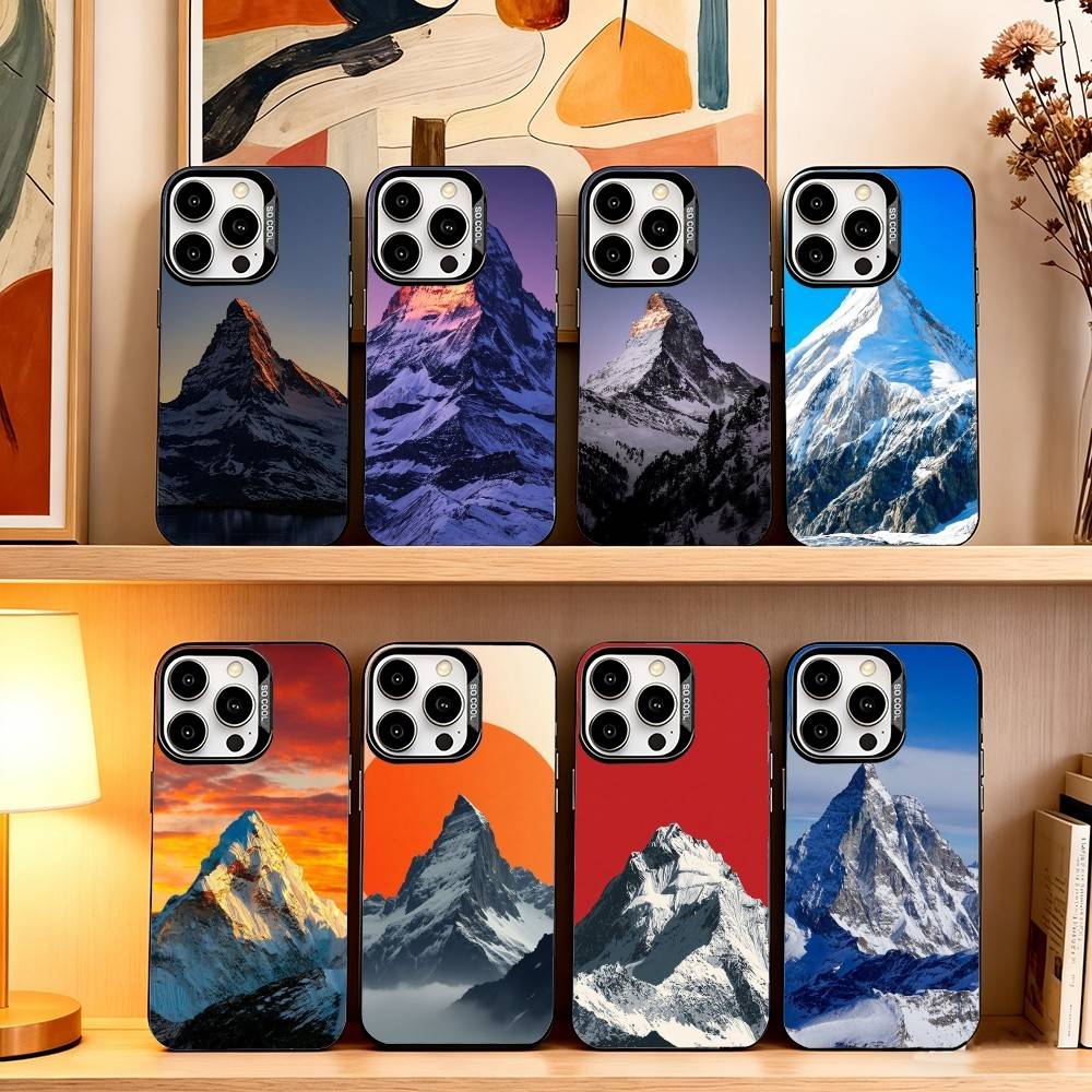 Zermatt Matterhorn Swiss Mountain Phone Case For iPhone 17,16,15,14,13,12,11 Plus,Pro MaxColorful Silver Phone case Funda Cover