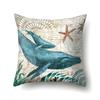 Polyester Pillowcase Peach Leather Velvet Cushion Cover Marine Life Seahorse Octopus Printed Pillowcase Car Cushion