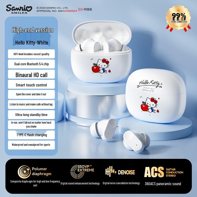 Sanrio Q1 Semi-In-Ear Wireless Bluetooth Headphones for Sports and Gaming