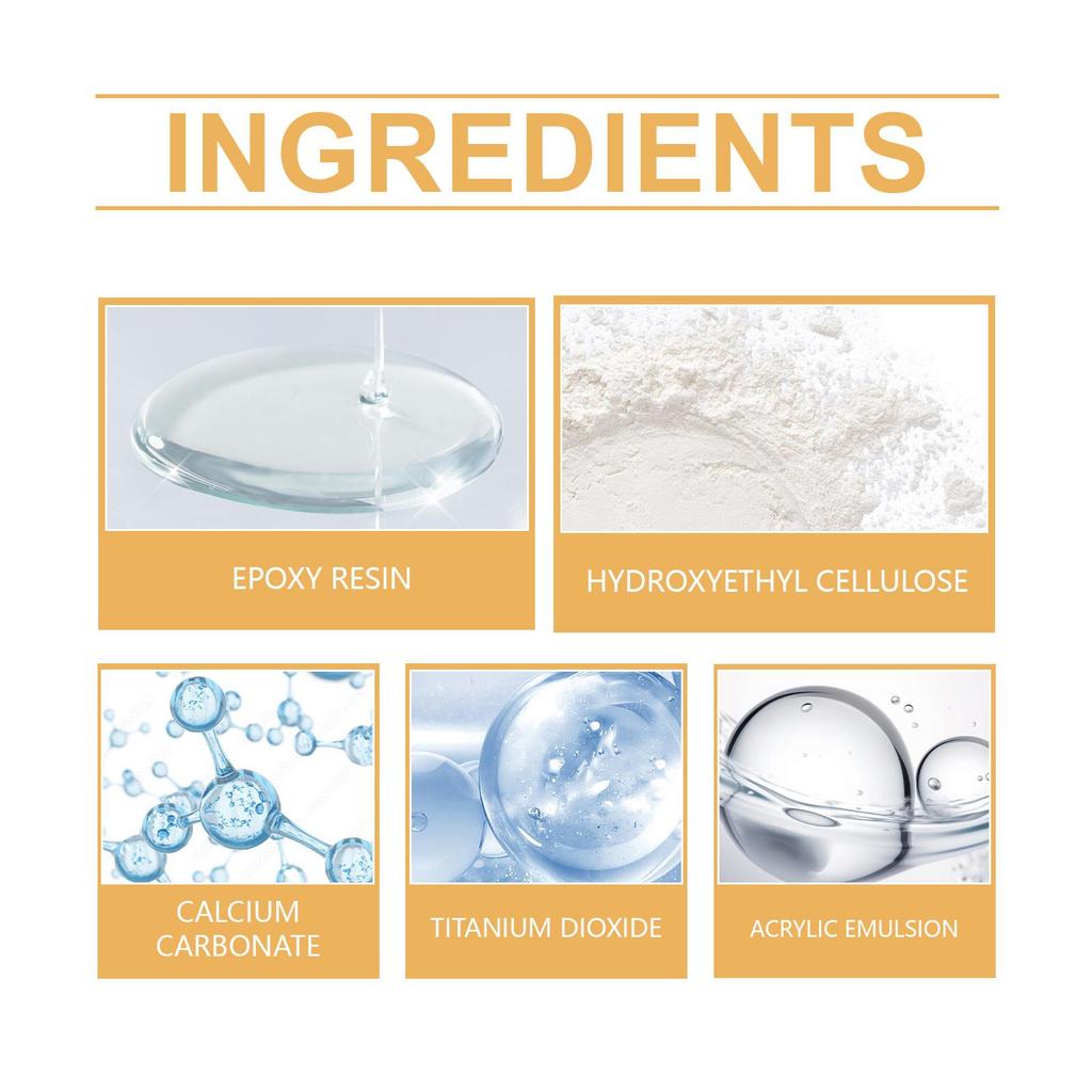 Jue-fish Quick-Fix Wall Roller Compound - White Instantly Conceals Holes, Nail Pits, and Cracks with One Coat (300g)