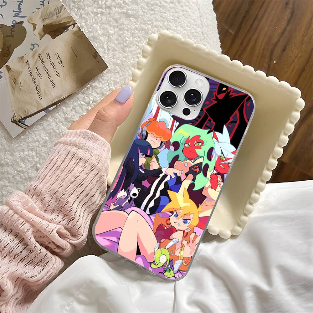 Panty Stocking G-Garterbelt For iPhone 14 Pro Max 13 17 11 16 12 15 Plus Color Water Ripple Phone Cover
