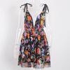 Elegant Polyester Sequin Short Dress With Vneck And Backless Design For Summer Party Wear