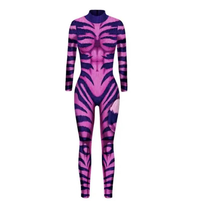 Sexy Women Robot Punk Jumpsuit Catsuit Cosplay Costumes Zentai Halloween Party Performance Bodysuit Dress Up