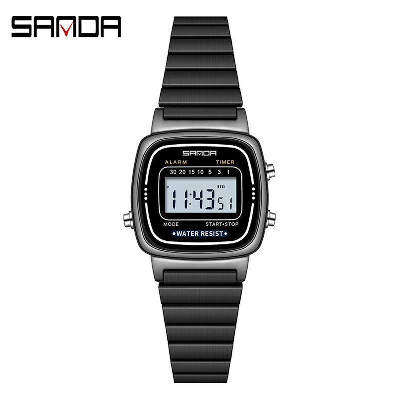 Sanda Fashion Unisex Electronic Multifunction Stainless Steel Watches