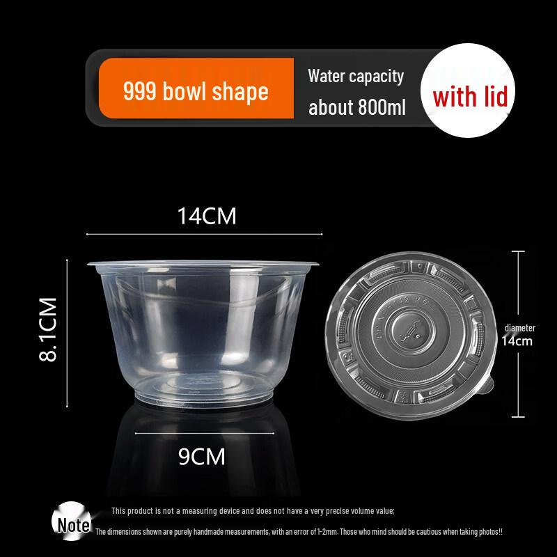 Disposable Thickened Round Bowls with Lids