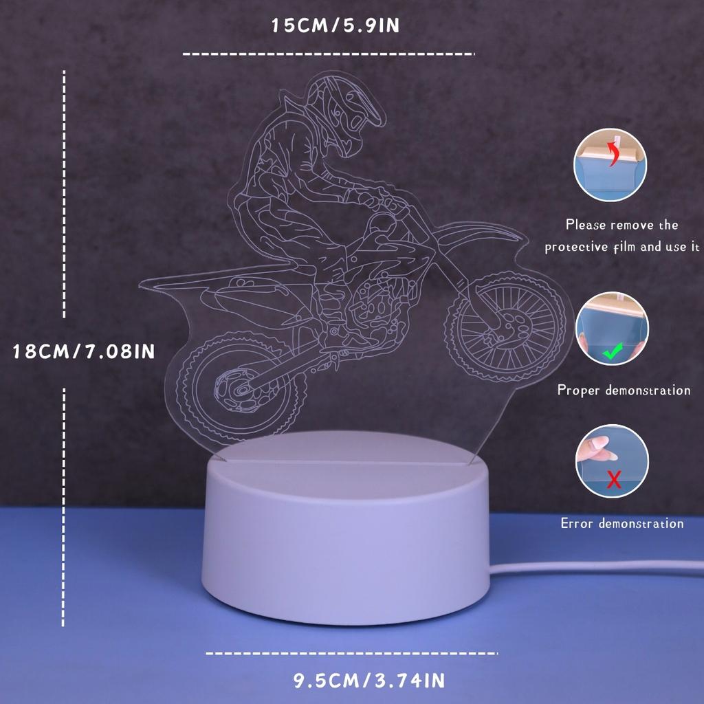 USB 3D Motorrad Experte Kreatives Nachtlicht, Heimdekoration Wohnzimmer Schlafzimmer Dekoration Licht, Geburtstags-Feiertagsgeschenk