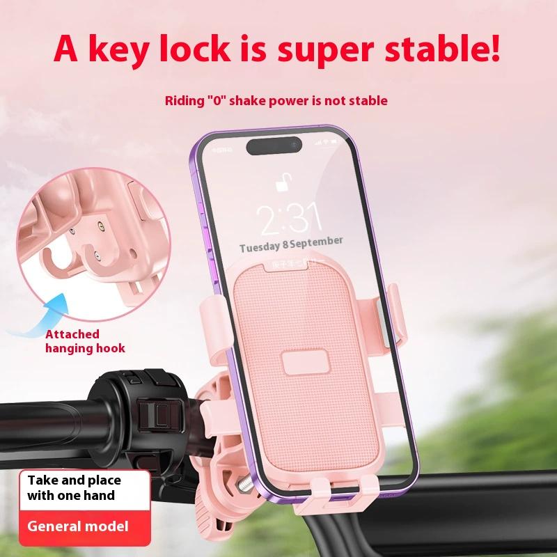 Motorcykel Telefonfäste Hållare - Universell Anti-Vibrations Vattentät Cykeltelefonställ Justerbar 360° Rotation för Smartphones