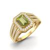 1.86 Ctw Emerald Cut Peridot 925 Sterling Silver Gold Vermeil Split Shank Halo Women Engagement Ring