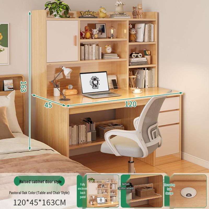 Modern Computer Desk with Bookshelf & Storage for Home, Office, Bedroom & Study Room