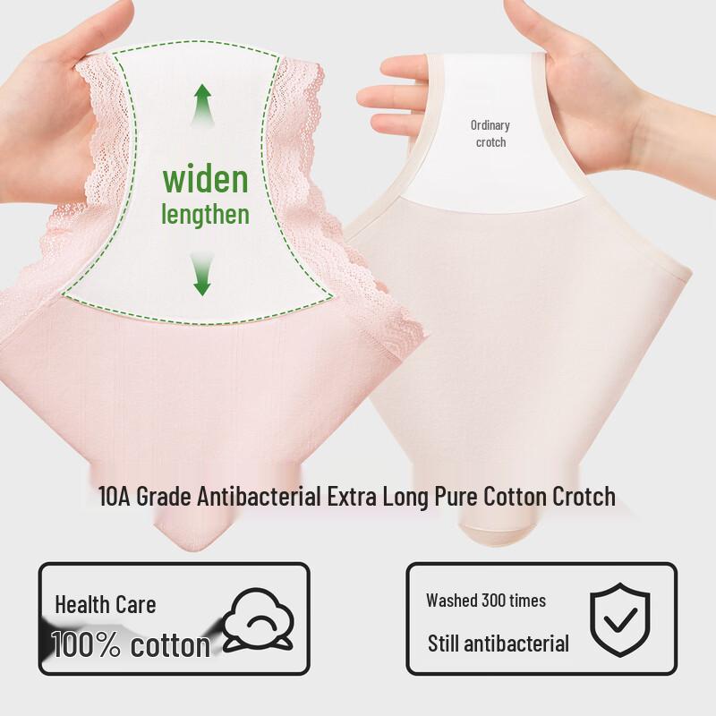 Audifen Women's Antibacterial Cotton Lace Briefs