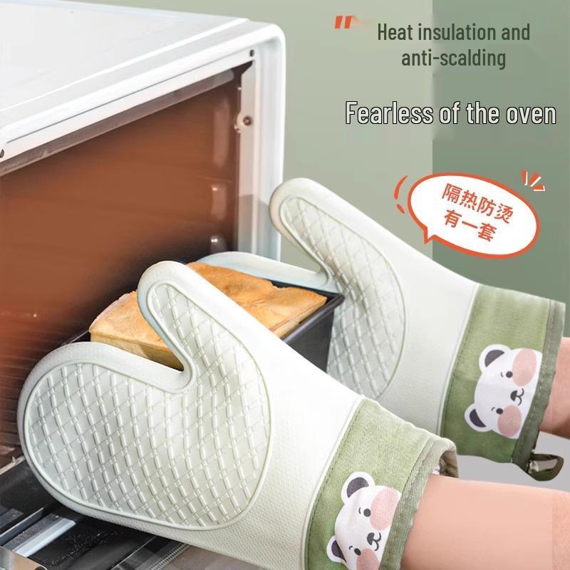 Guanti da forno in silicone resistenti al calore: Antiscivolo, Spesso, Impermeabile, Protezione Anti-Scottatura