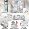 1/4 Stück Weißer Marmor Wasserdichter Duschvorhang Set Dekoratives Badezimmer-Set Rutschfester Teppich Toilettendeckel Badematte Und 12 Haken