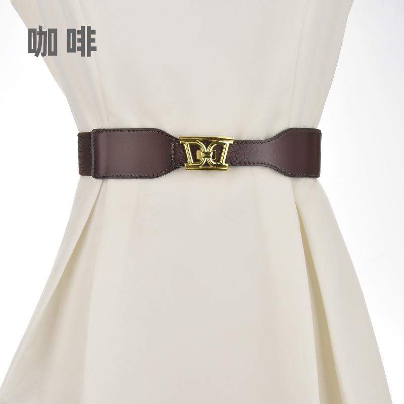 Black Belt Women'S Elastic Elastic Waist Seal Single Circle With Dress Shirt Jacket Sweater Waist Belt