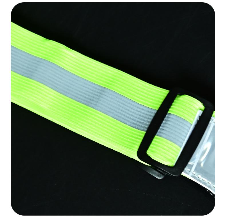 Glow-in-the-Dark Reflective Vest for Night Running and Cycling with Adjustable Elastic Straps and Dual Charging Feature