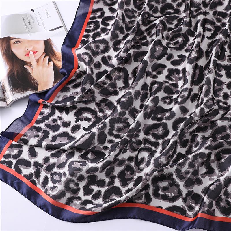 Leopard Print Silk Scarf Female Mother Scarf Yarn Multi-Functional Spring, Summer, Autumn And Winter Shawl Popular Long Scarf