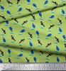 Soimoi Japan Crepe Satin Fabric Waves,Whale & Dolphin Ocean Decor Fabric Printed metre 42 Inch