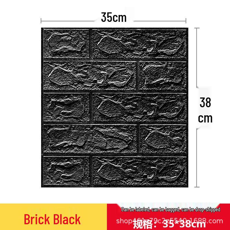 3D Brick Pattern Waterproof Foam Wallpaper - Self-Adhesive, Anti-Collision, Stereo Wall Sticker Decoration.