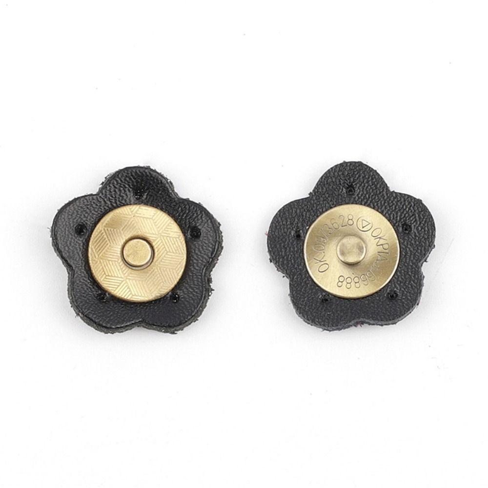 Fashion Plum Blossom Shaped Bag Magnetic Buckle Handmade Genuine Leather Card Pack Buckle DIY Wallet Hasp Buckle Bag Accessories