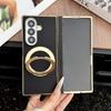Electroplated 360 Rotating Bracket Magnetic Phone Case for Samsung Galaxy Z Fold8 Ultra Fold 8 7 Leather Hinge Protective Cover