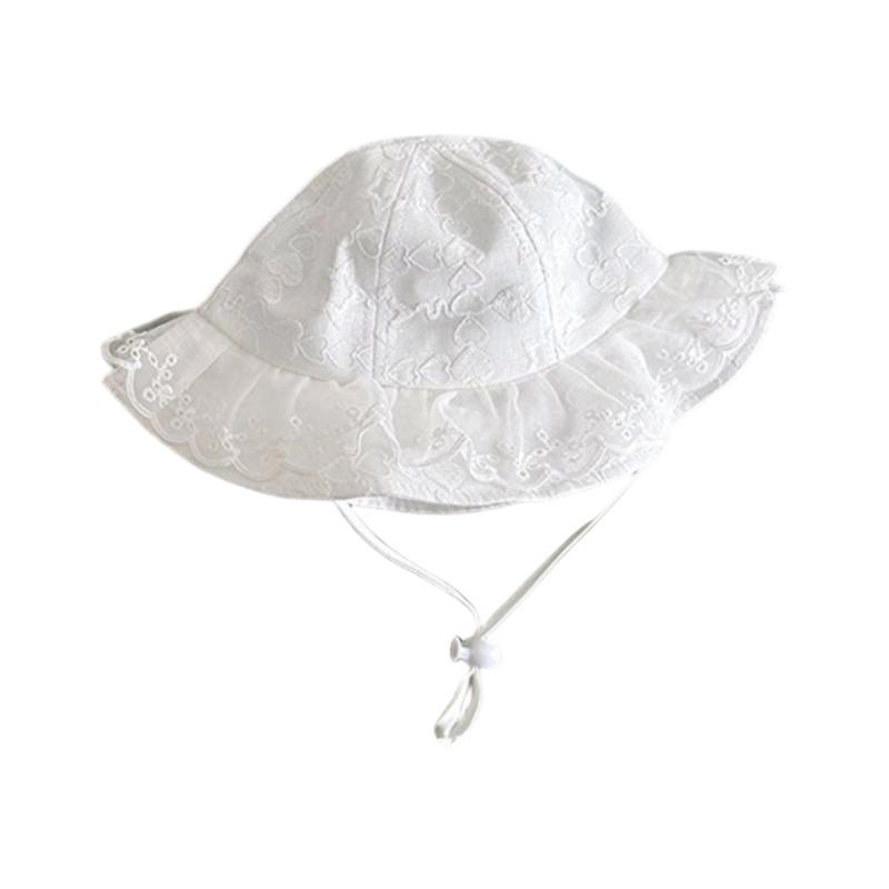 

Adjustable Breathable Lace Bonnet for Infants 6-24 Months Soft & Comfortable Baby Bucket Caps Wind Protections