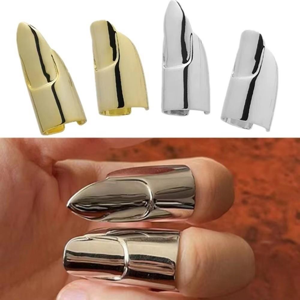 Gold or Silver Nail Cover Ring Metal Fingernail Ring New Claw Ring Party Jewelry