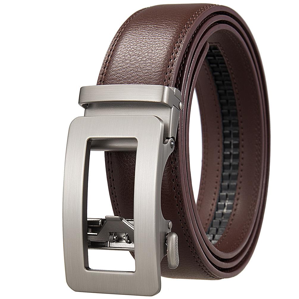 1Pcs Two-Layer Cowhide Automatic Buckle Belt, Men'S Belt, Business Belt Ly35-0838-1