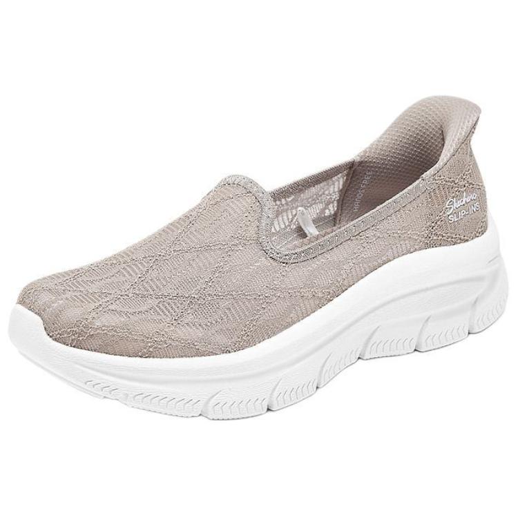 Skechers Modern DLux Leisure Slip-Ins Comfortable Versatile Durable Low-Top Casual Shoes Women Sneaker Gray Brown 159287-TPE
