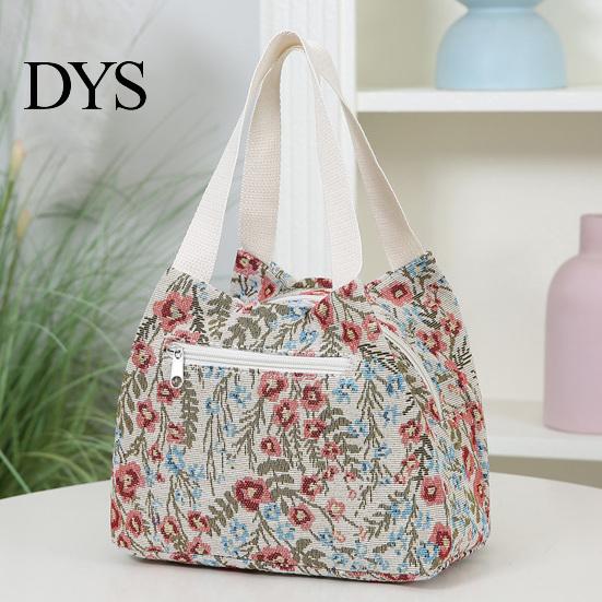Fruit Container Lunch Bag Waterproof Stylish Floral Tote Portable Box Carrier for Women Commuting Picnic Camping Reusable