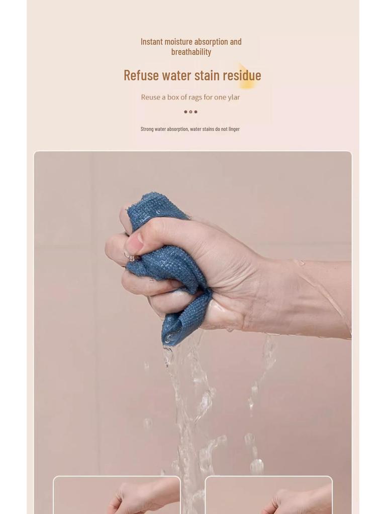 Reusable Thickened Kitchen Rag: Washable Dual-Use Scouring Pad