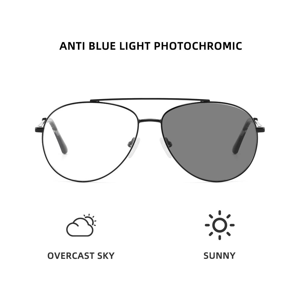 Pilot Glasses Men Trend Blue Film Reading Glasses for Men Glass Myopia Lenses Photochromic Women's Eyeglasses Reader Sunglasses