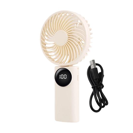 

Portable Handheld Mini Fan 1200mAh Rechargeable 5 Speeds Personal Travel Fans with Digital Display 90 Degree Foldable Desk Fan for Outdoor Office белый