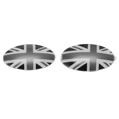 1 Pair Left Right Grey Union Jack Shift Knob Trim Badge Covers Replacement for Cooper F54 F55 F56