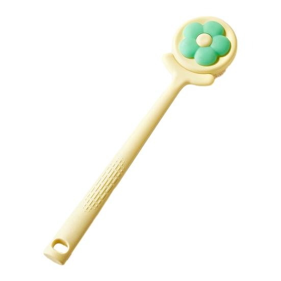 Bath Brush Flower Shape Soft Bristle Long Handle Non-Slip Grip Cleaning Brush Gentle Skin Cleaning SPA Bath Tool Bathroom Accessory бежевый