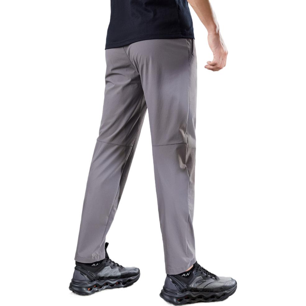 Anta Solid Color Logo Straight-Leg Casual Pants Men Bottoms Gray 152227530-1