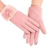 Soft Thickened Suede Gloves Plush Windproof Finger Mittens For Gift Women Anti-cold Gloves  Skiing