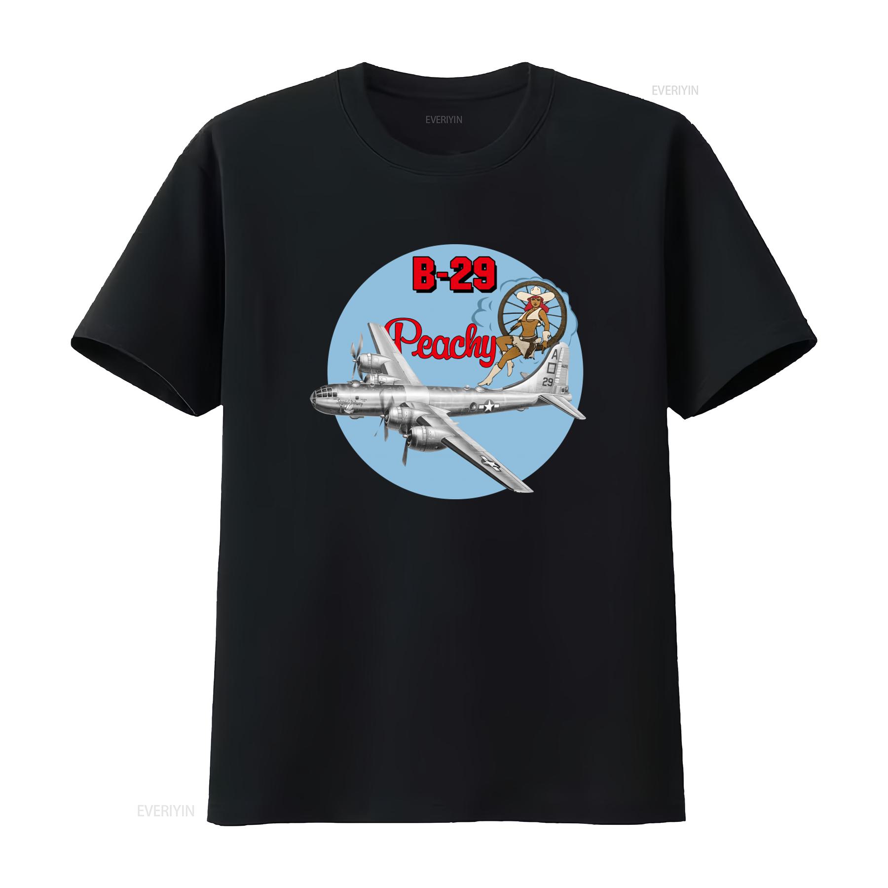 

Vintage 90s B 29 Bomber Peachy Design T Shirt For Men And Women Size L vintage Washed streetwear Unisex homme Breathable 4XL