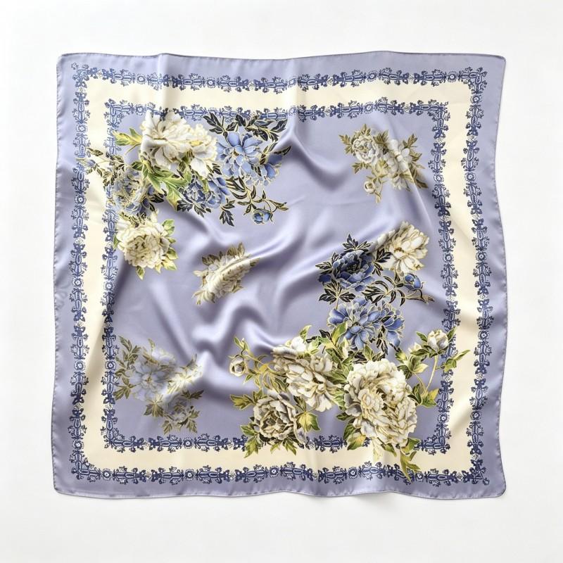 70x70cm Nylon Square Scarf Women Vintage Print Lightweight Accessory Office Casual Hair Styling