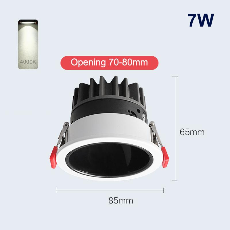 Recessed Aluminum Cob Led Downlights 7W 10W 12W Led Ceiling Lamp Led Spot Lights Background Lamp Indoor Lighting 110V/220V