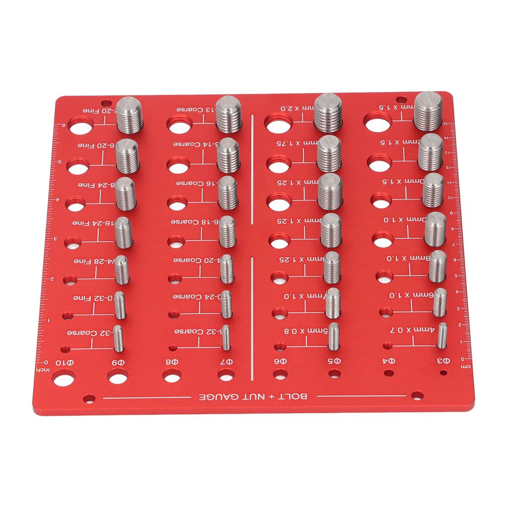 Gewindeprüfer Mutter Bolzen Identifikator 28+8 Gewinde- und Bitgrößenlehre Aluminiumlegierung Kombination