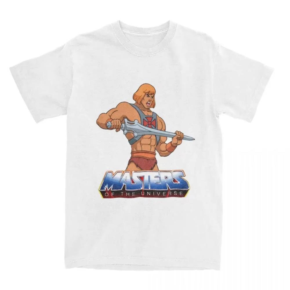 

Мужская Женская Футболка с Логотипом He Man Masters Of The Universe Одежда Мультяшная Футболка Хи-мен Одежда Футболка с Графическим Принтом XXXXXL белый