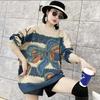2023 Mink Velvet Bowknot Plus Size Sweater - Autumn/Winter Printed Knitwear