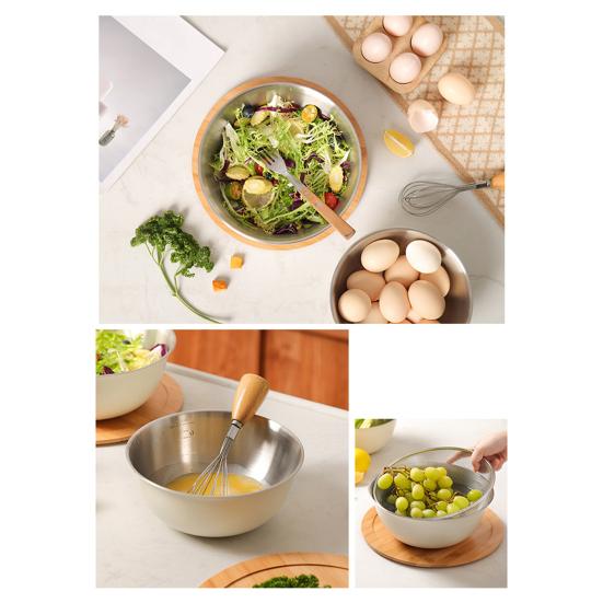 Stainless Steel Drain Basket Set with Lid Multi-Purpose Vegetable Salad Bowl Large Fine Mesh Kitchen Colander for Fruits Rice Washing