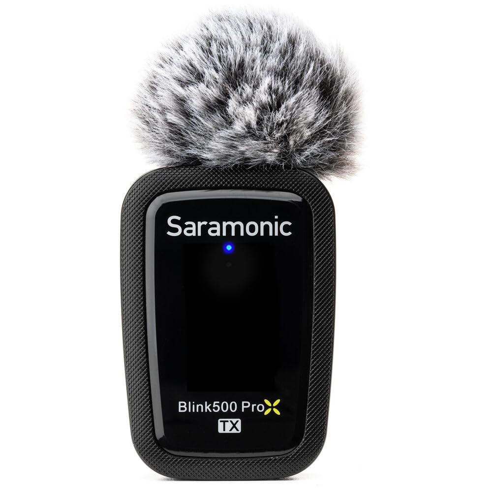 Saramonic Blink500ProX-B2R-JPWB 2.4G Wireless Microphone System: 2 Transmitters with Onboard Recording Function, 1 Receiver, Black, Lavalier